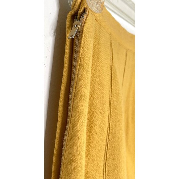 Vintage 50s Douglas Marc Wool Skirt Gold Pleated Skirt Size S - Picture 6 of 6